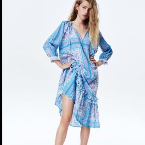 Zara Printed Midi Dress Size medium